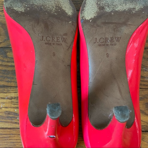 J.CREW PINK PATENT LEATHER HITTEN PEEP TOE HEEL SIZE 9 - Picture 5 of 11